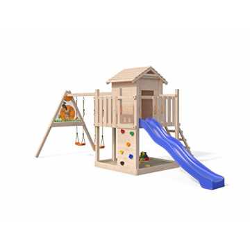 antico Spielturm von Oskar mit Schaukelanbau Kletterturm Baumhaus Rutsche nachhaltig