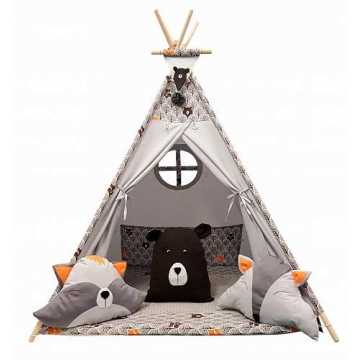 Greenheim Öko-Tex-Zertifikat und minky Vlies gefertigt. DAS SET ENTHÄ.. nder Spielzelt Teepee Tipi Set für Kinder drinnen draußen Spielzeug Zelt Indi... nachhaltig