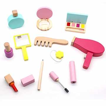 jerryvon Mädchen Kinder Rollenspiel Schminke Schönheit Holzspielzeug Kosmetik Set Täusc...