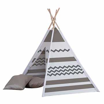 John 77102 Tipi Spielzelt, Grau/Weiß/Braun
