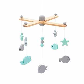 6-001-65343 Holz Mobile Meerestiere Fische und Seesterne blau grau 35x26x26 cm nachhaltig