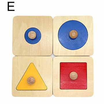 aby Geometric Shape Match Montessori Wooden Knob Puzzle Pegboard Educational Toy nachhaltig