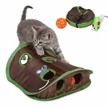 Greenheimielzeug mit neun Löchern wurde mit einem Ball und einer dari.. Katze Puzzle Spielzeug, Haustier Katze Spielen Spielzeug Mäuse Intelligenz Pädagogische Glockenzelt Mit 9-L... nachhaltig