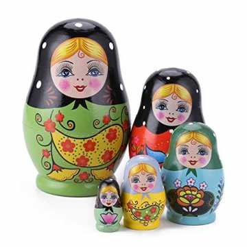 töckige handgemachte Tier Matroschka Spielzeug aus Holz russische traditionelle Puppen Geschenk für Kinder ... nachhaltig