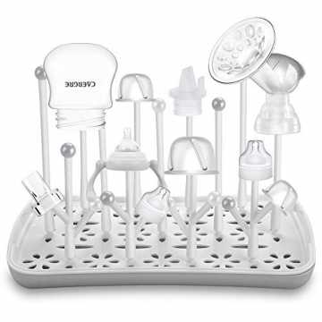 Trockenständer Babyflaschen, Abtropfgestell für Babyflaschen, Flaschen, grauSaugern, Be...