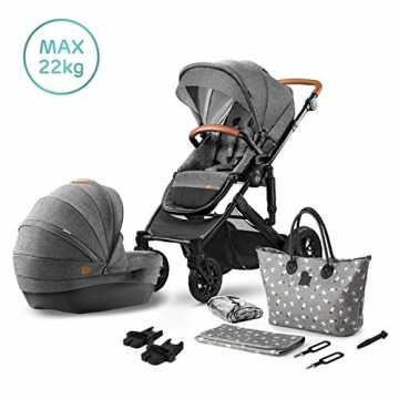 Greenheimderung auf allen Rädern, die Zentralbremse, große aufblasbar.. t Kinderwagen 2 in 1 PRIME 2020, Kinderwagenset, Kombikinderwagen, Sportwagen, Buggy und Tragewanne, Große ... nachhaltig