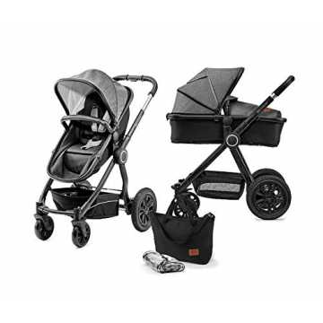 t Kinderwagen 2 in 1 VEO, Kinderwagenset, Kombikinderwagen, Sportwagen, Buggy und Tragewanne in Einem, Zube... nachhaltig