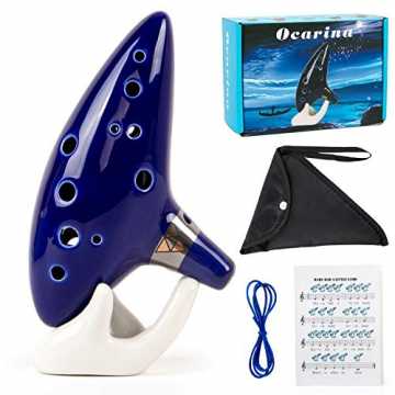 ina,12 Loch Ocarina, Alto C Cosplay Ceramic Replica mit Songbook Display Stan... nachhaltig