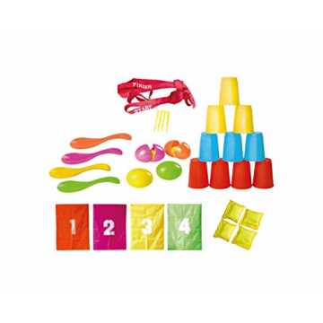 56000 - Party Set - "Fun" 32teilig, Sackhüpfen, Eierlaufen, Dosenwerfen nachhaltig