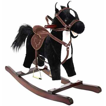 haukelpferd Schaukelspielzeug kuschelweich mit Soundeffekten Farbwahl 9329, Farbe:Schwarz-Weiß nachhaltig