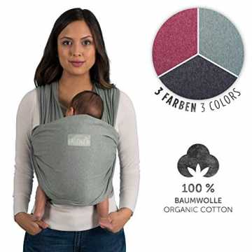 Greenheimem Babytuch kannst Du dein Baby unmittelbar am Körper tragen.. mium Tragetuch Baby Tragetuch Neugeborene - Babytragetuch 100% weiche Bio-Bau... nachhaltig