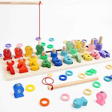 LBLA Multifunktionale Montessori Lernspielzeug, Kleinkind Angeln Spiel Spielzeug, Kinde...