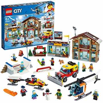 LEGO 60203 City Ski Resort, Bauset, Schnee-Spielzeug für Kinder, bunt