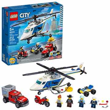 LEGO City Police Helikopter Chase 60243 Polizei-Spielset, Bausätze für Kinder, New 2020 (212 Teile)