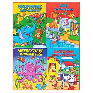 Greenheimer Motive (zwei bzw. drei Büchlein je Motiv), weißes Papier... t 10 Malbücher Mini Malbuch Größe b6 17,6 x 12,5 cm Mitgebsel Kinderparty Hochzeit Geschenk Kindergeburtsta... nachhaltig