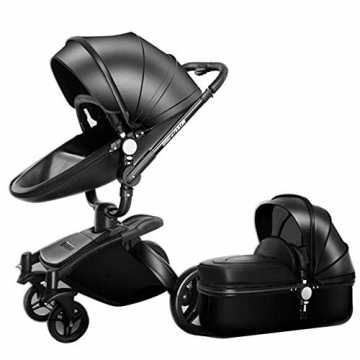 Greenheimerfekte Begleiter für Sie und Ihr Kind. Als multifunktionale.. chaft Kinderwagen Leder Zwei-Wege-Auto 360-Grad-Falten-Stoßdämpfer Kann Sitzen Baby Auto (2 In 1: Sitz + Sc... nachhaltig