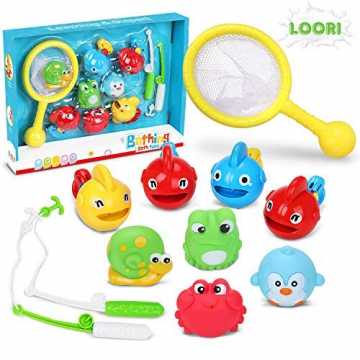 Loori Badewannenspielzeug Baby 11tlg Badespielzeug Wasserspielzeug mit 4 Spray-Wasser &...