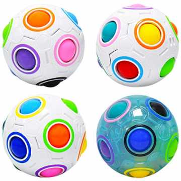 Greenheimiels 3d mit hoch entwickeltem Design, glatt und schnell. - Z.. ic Ball, Rainbow Puzzle Ball Würfel, 4 Stück Magie Regenbogen Ball Spielzeug für Kinder nachhaltig