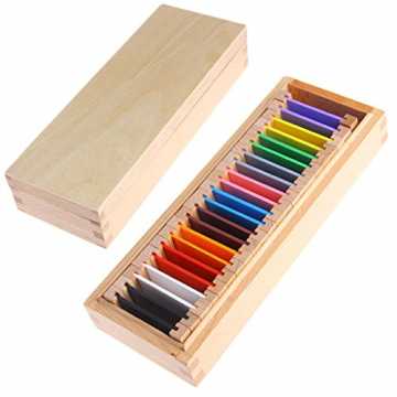 Greenheimkarten, rot, gelb, blau in einer Holzbox innen Jede farbige .. essori Material Sensoriel Farbschachtel Montessori Bebe, Mixte, B nachhaltig