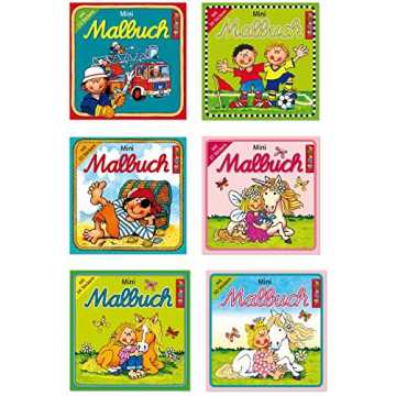 Greenheimhen von Lutz Mauder   Mit diesen ansprechenden Malbüchern ma.. r - Malbuchset mit 6 Mini-Malbüchern inkl. Stickern - 3 Mädchen- und 3 Jungenmotive nachhaltig