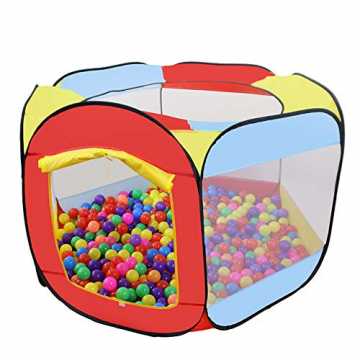 Greenheim / 55 '' x 51 '' x 30 ''; Viel Platz zum Spielen! Verfügt üb.. Bällebad Spielzelt für Kinder, 6-seitig Faltbare Bällebad Babyspielplatz Zelt tragbare Sechseck Pop-Up Ball... nachhaltig
