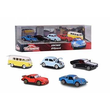 Majorette 212052013 - Vintage Geschenkset, Miniaturfahrzeuge, 5 Spielzeugautos, 7,5cm ,...