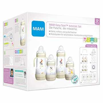 MAM Easy Start Anti-Colic Babyflaschen Set, mitwachsende Baby Erstausstattung mit Schnu...