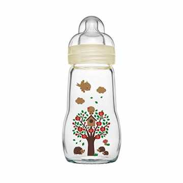 MAM Feel Good Babyflasche aus Glas (260 ml) - beige Babyflasche mit weiter Öffnung - st... MAM Feel Good Babyflasche aus Glas (260 ml) - beige Babyflasche mit weiter Öffnung - st...