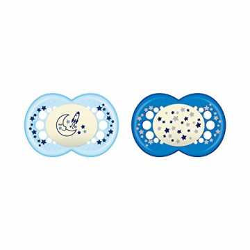 MAM Night Schnuller im Doppelpack, leuchtender Baby Schnuller, besonders weicher Baby S...