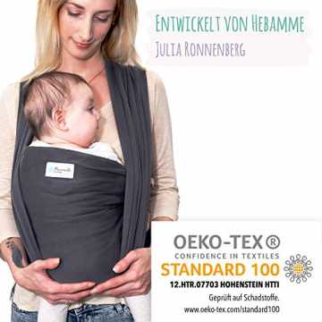 Greenheimr Neugeborene und Babys bis 15kg aus OEKO TEX zertifizierter.. Tragetuch Baby aus OEKO-TEX Baumwolle - Babytragetuch von Hebamme entwickelt ... nachhaltig