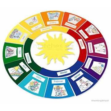 Jahreskreis mit Jahreszeiten Tonpapier / Papier Bastelset für Kinder Lernspie... nachhaltig