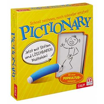 Mattel Games DRY37 Pictionary Zeichenspiel, lustiges Familienspiel geeignet für 2 - 4 Spieler, Spieldauer ca. 30 - 45...