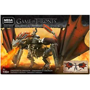 Greenheimot mit superbeweglichen Beinen, Schwanz, Kopf und Stoffflüge.. rux GKG97 - Game of Thrones Daenerys und Drogon, Bauset mit 735 Bausteinen und Actionfigur nachhaltig