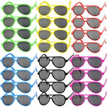  STK und 6 Farbe Party Sonnenbrille Lustige Retro Neon Brillen Pilotbrille Fl... nachhaltig