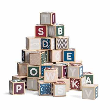 8300 Buchstaben-Zahlen-Klötze Senses - 36 Bausteine - Holz - ca. 3x3x3 cm - a... nachhaltig