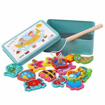 Greenheimrn haben und unvergessliche Erinnerungen mit Ihren Kindern s..  Holz Magnet mit 15 Stück Ozean Meerestiere Magnete für Kleinkinder,  Frühes ... nachhaltig