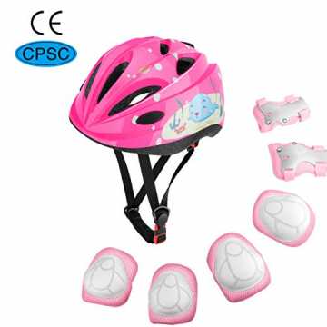 Greenheime Kinder Produktbeschreibung: Hochwertiges Material: Der Hel.. er Set für Kinder, Verstellbar Helm Knieschoner Ellbogenschoner Handgelenkschoner für Skateboarden Inline R... nachhaltig