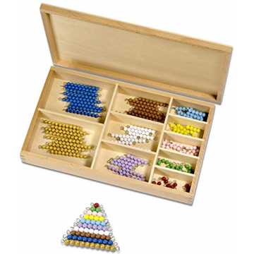 Greenheimenstäben nach Maria Montessori ist das Material um Zahlen un..  Perlenmaterial, farbig 1-10, 101-Teile in Holzbox nachhaltig