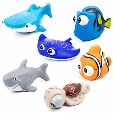 6 Stück Kinder Badespielzeug Geschenk Tiere Schwimmender Tauchpartner, Ozean ... nachhaltig