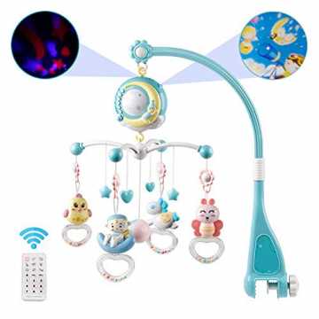 Greenheimwertigen und umweltfreundlichen Materialien, sicher und ungi.. aby Mobile für Babybetten mit Musik, Crib Mobile mit Nachtlicht und Projektor, Fernbedienung und Spielzeug ... nachhaltig
