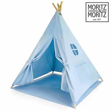 Greenheimht beobachtet: Kinder toben und tollen gern, erfinden Geschi.. p; Moritz Tipi Zelt für Kinder - Blau Einfarbig - Kinderzelt Spielzelt Geschenkid... nachhaltig