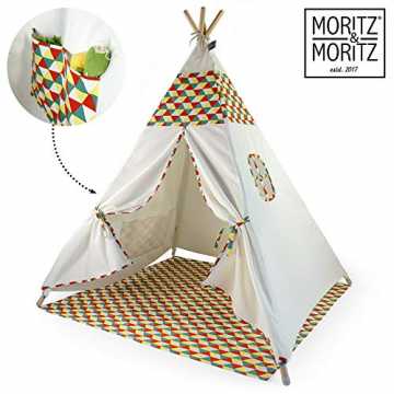 p; Moritz Tipi Zelt für Kinder - Bunt - Kinderzelt Spielzelt Geschenkidee - Mit B... nachhaltig