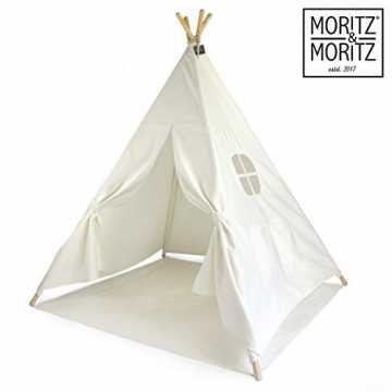 p; Moritz Tipi Zelt für Kinder - weiß einfarbig - Kinderzelt Spielzelt Geschenkid... nachhaltig