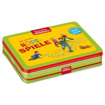 Greenheimüpfspiele-Set für Kinder ab 6 Jahren sorgt für Spaß auf jede..  schönsten Hüpfspiele im Set | Spiele-Klassiker in der Metalldose | Mit Buch ... nachhaltig