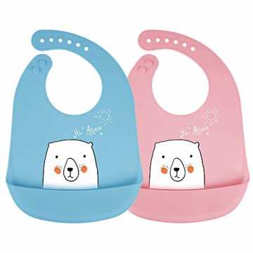 ilikon Lätzchen, Lätzchen 2 Stück Set, mit waschbaren Sammeltasche, Sicherhei... nachhaltig