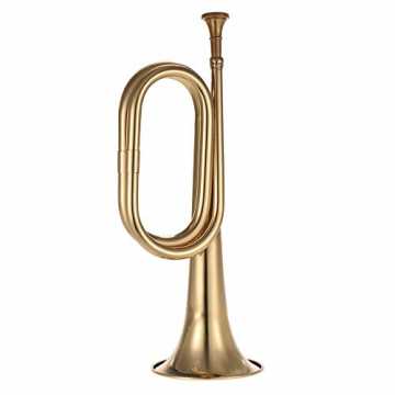 Greenheim Messing Material mit vergoldeter Oberfläche, langlebig und .. ompete B Flach Signalhorn Anruf Messing Kavallerie Horn mit Mundstück für Schulband Kavallerie Militärorche... nachhaltig