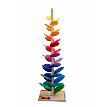 Greenheim Kugel Holz Turm und mit entsprechenden Farben. Das fördert .. Montessori Material Kugelbahn Turm 150 cm zum Stapeln & Stecken Holz Blättche... nachhaltig
