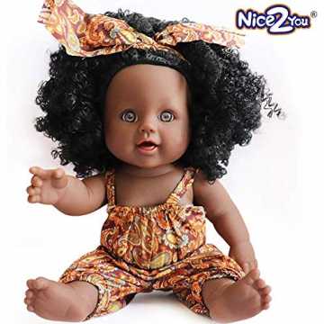 Greenheim Kinder zu begleiten, mit ihnen zusammen zu spielen, mit ihn.. chwarz Puppe African American lebensechte 12 Zoll Baby Puppen für Kinder Kinder Spielzeug nachhaltig