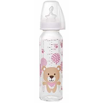 nip Standardflasche Glas mit Trinksauger Anatomisch Silikon, 0-6 Monate, Größe M, 250 m...