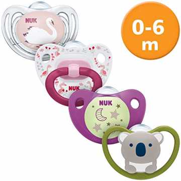 hnuller-Set, 0-6 Monate, 1x Freestyle, 1x Happy Days, 1x Night & Day & 1x Space Schnuller, Silikon, Mädchen... nachhaltig